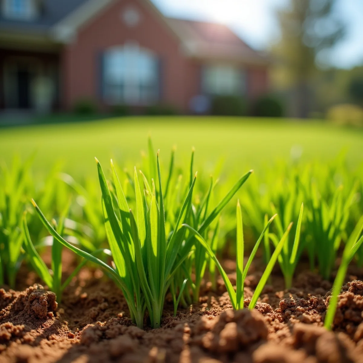 Healthy lawn on mixed clay and sandy soil in Harnett County, North Carolina