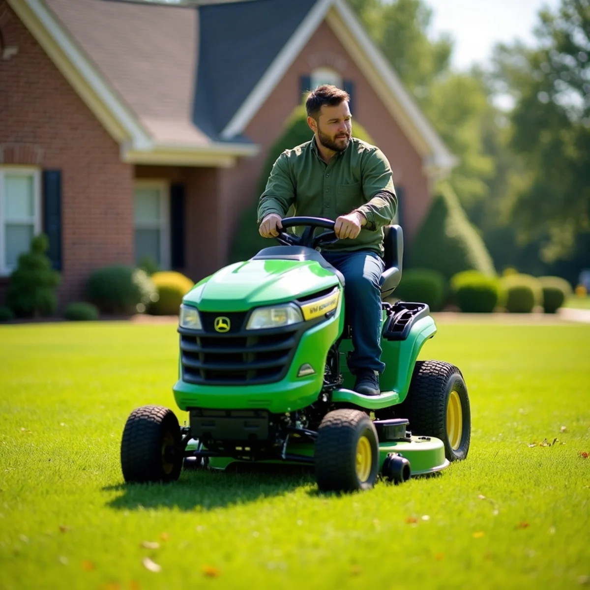 Neatly mowed residential lawn in Angier, North Carolina