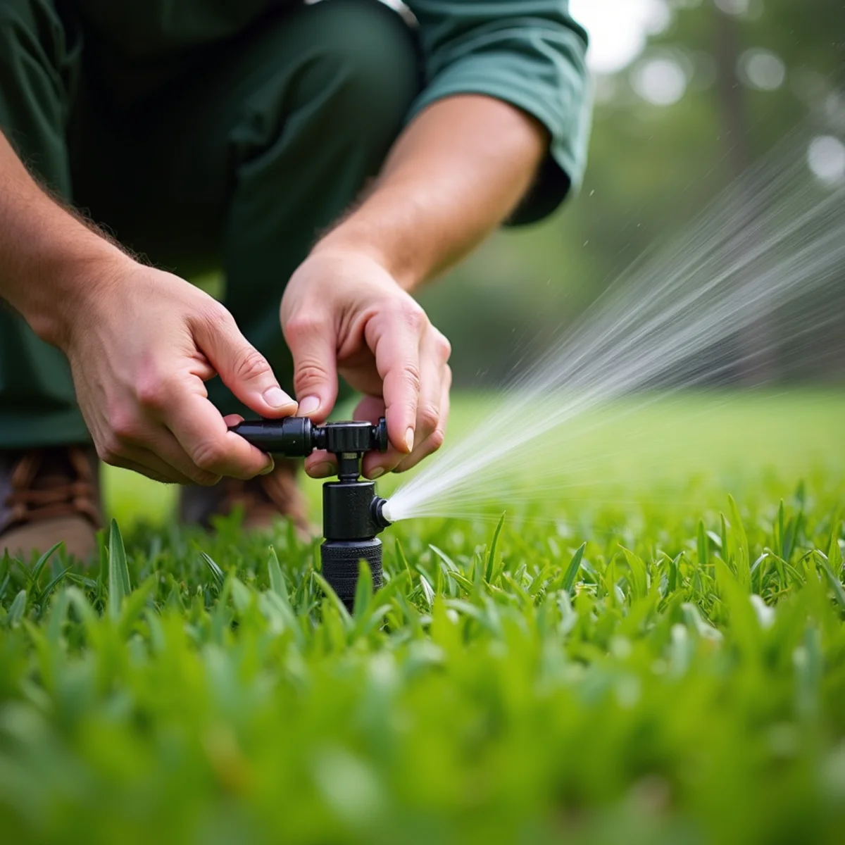 Will Do Lawn Care crew performing irrigation repair in Angier, NC