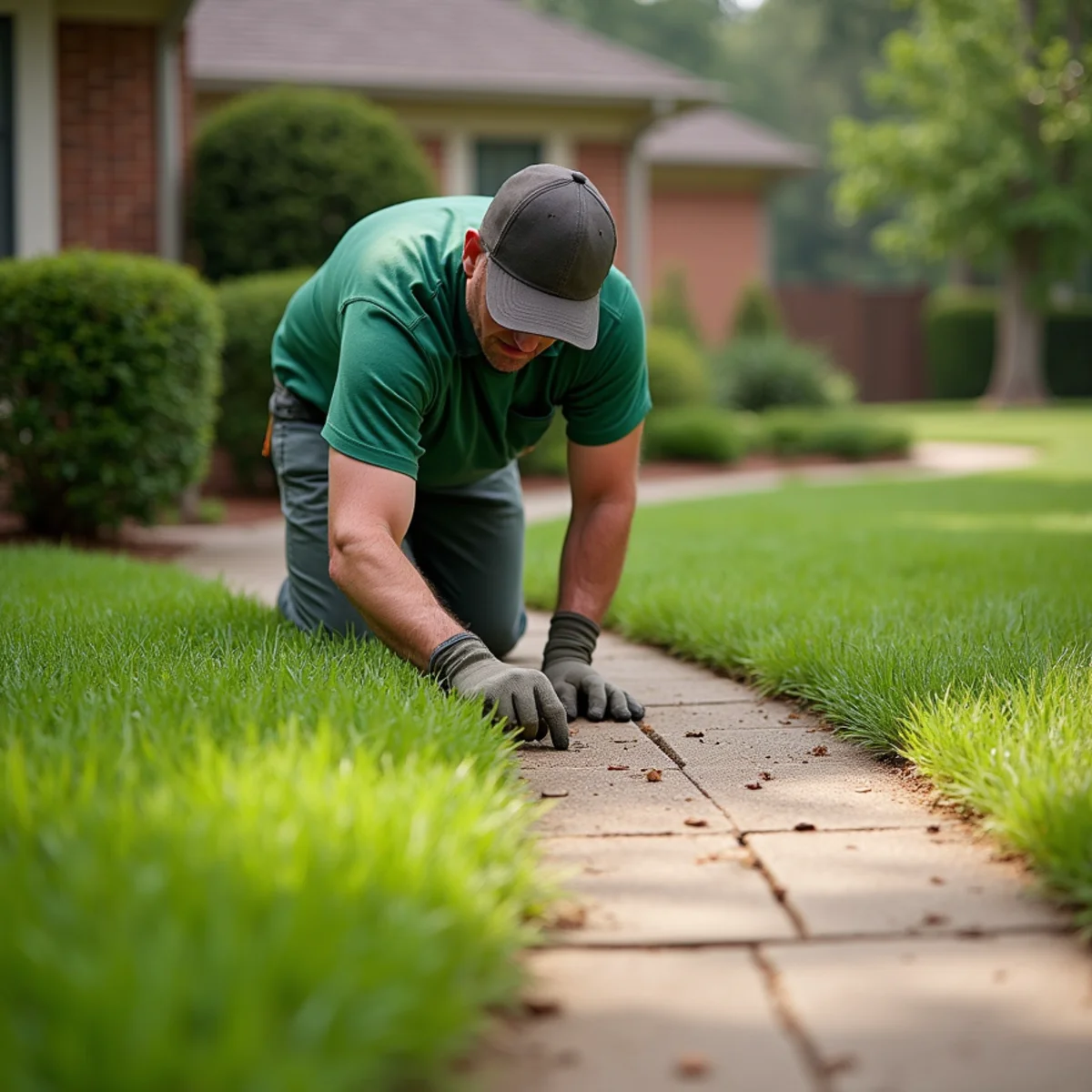 Will Do Lawn Care crew performing residential lawn care in Angier, NC