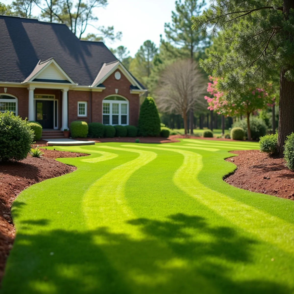 Will Do Lawn Care crew and equipment servicing a North Carolina property
